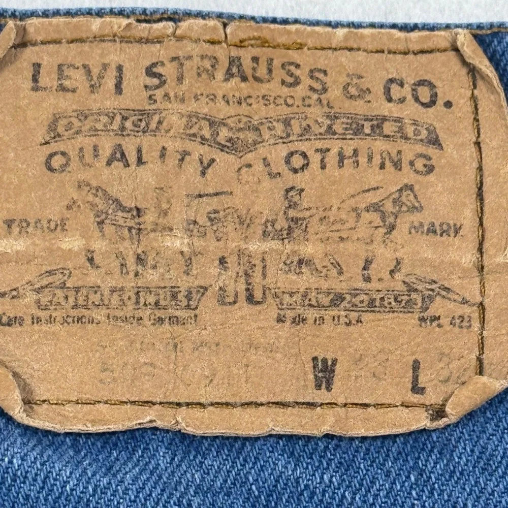 Vintage Levis 509 Orange Tab Jeans Mens 33x32 Medium Wash Straight Leg 1970's
